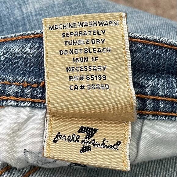 Seven for All Mankind Jeans Size 29 Denim Blue Jeans Low Rise Flare Western Y2K - Picture 9 of 14